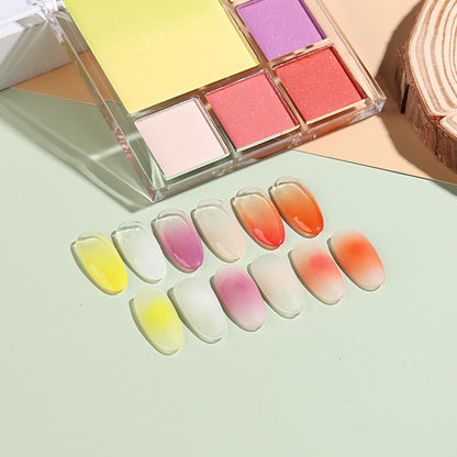 7 Colors Solid Fluorescent Neon Pigment Powder Set Gradient Iridescent Rainbow Palette Glitter Rubbing Dust for Gel Polish Nail Art Decorations