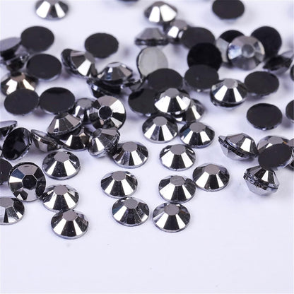 3000 Pieces SS6 2mm Flatback Rhinestones Clear Glass Round Gems Crystals for Nail Art DIY Crafts Clothes Shoes Bags （Mineral Gray）