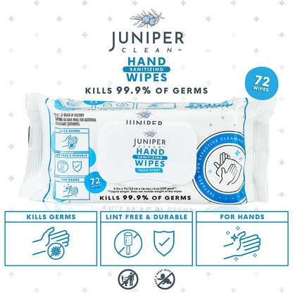 1 Pack Hand Sanitizing Wipes, Alcohol Free 72 Count Disposable Hand Sanitizer Wipes, Fresh Scent, Lint Free & Durable