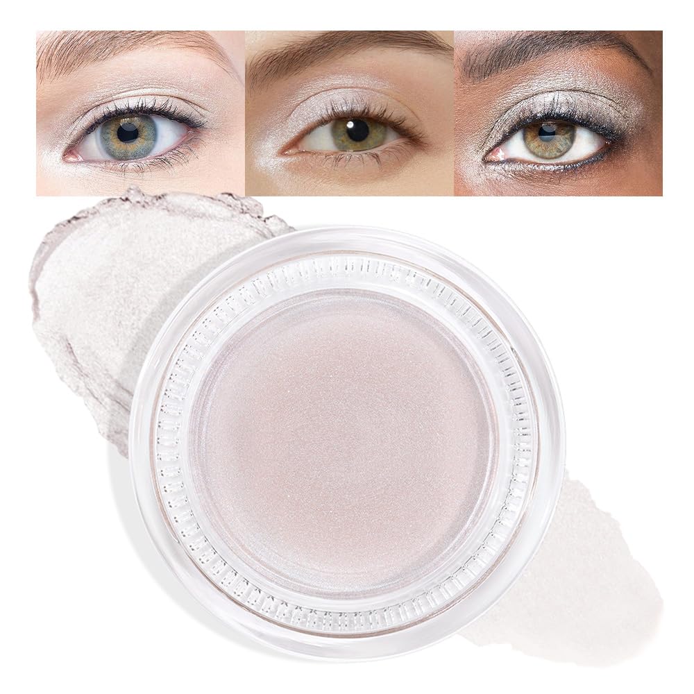 Cream Glitter Pearl Shimmer Metallic Eyeshadow Palette Makeup, Natural Single Mini Instant Holographic Eyeshadow For Women, Sombras Crema Para Ojos, Talc, Paraben & Cruelty Free, 18
