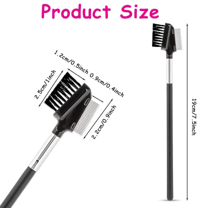 Metal Eyelash Comb Separator Eye Brow Brush Comb Resuable Double-Sided Eyebrow Brush Eye Brow Makeup Brushes Eyes Lash Combs for Eyelashes Extension (Nylon)