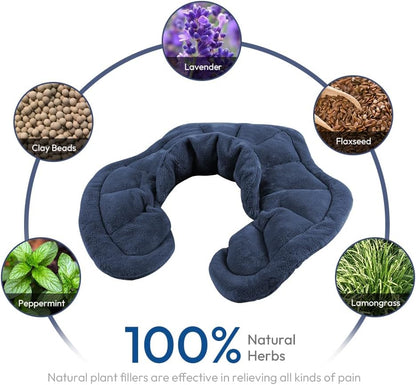 Microwavable Heated Neck Wrap Warmer and Shoulder Heating Pad Microwave, Weighted Microwave Heating Pad for Neck and Shoulders Hot and Cold Compress