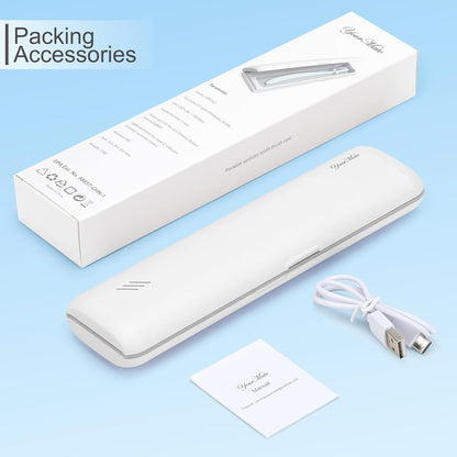 YourMate UVC Toothbrush Case Travel Toothbrush Covers Case for Houshold and Traveling Power by AA Battery or USB-C Cord White