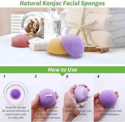 Organic konjac cleansing facial sponges
