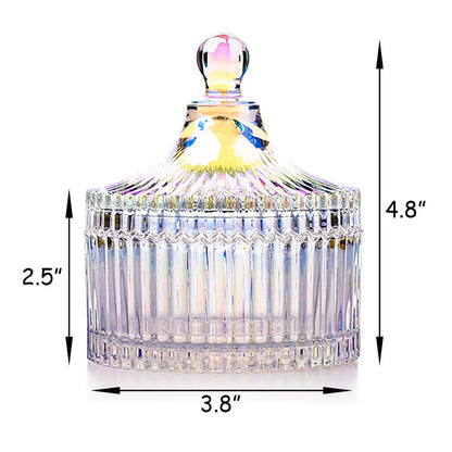 Ultra Soft Powder Puff and Container 3.3" High Density Velvet Dusting Washable Reusable Powder Puff,Body Powder Puff and Glass Jar Holder Loose Powder Box with Puff for Face Makeup(Dazzling colors)