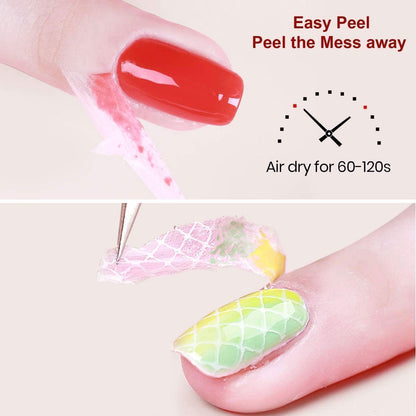 Beetles 3Pcs 15ml Gel Polish Top Coat Base Coat and Liquid Peel Off Latex Set No Wipe Base Top Coat Soak Off Uv LED Nail Lamp Finish Nails Cuticle Guard Nail Art Design Manicure Kit Nail Shine Gifts