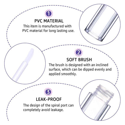 AMORIX 72 Pack 5ml Crystal Rhinestone Lip Gloss Tubes with Wand 5ml Empty Lip Gloss Containers Lipgloss Bottles with Stoppers 4pcs Syringes + Labels for DIY Lip Gloss Balm