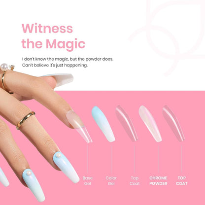 beetles Gel Polish Glitter Chrome Nail Powder for Gel Nail,Mermaid Premium Salon Nail Glitter Mirror Pearl Effect Manicure Kit for Nail Art Design, 1g for Girls 2024 Nail Trend DIY