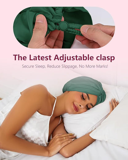 Adjustable silk satin hair bonnet