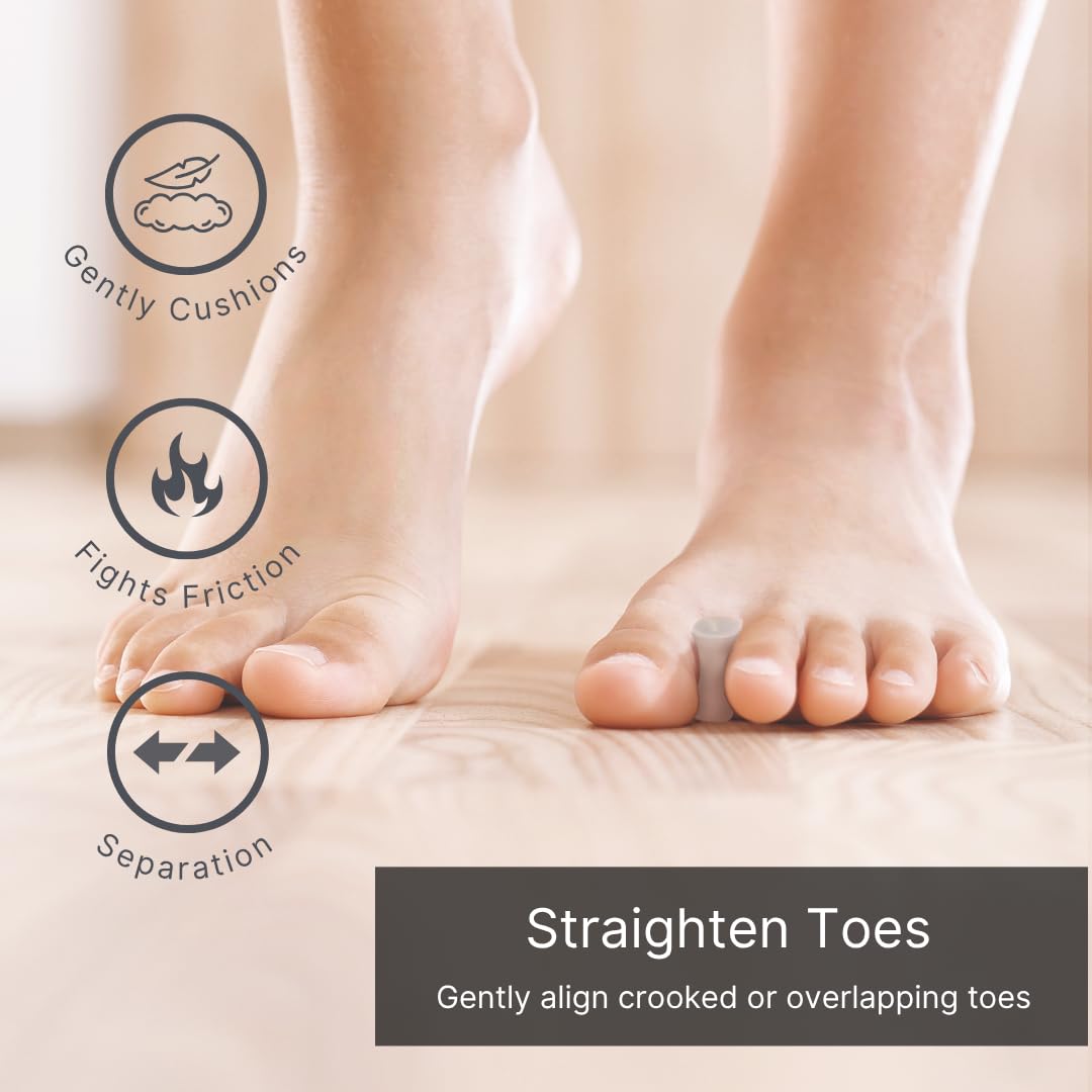 NatraCure Gel Toe Spacers - Helps with Bunions, Corns, Blisters, Rubbing & Overlapping Toes - Toe Separators for Women & Men to Correct Toes - 12 Pack