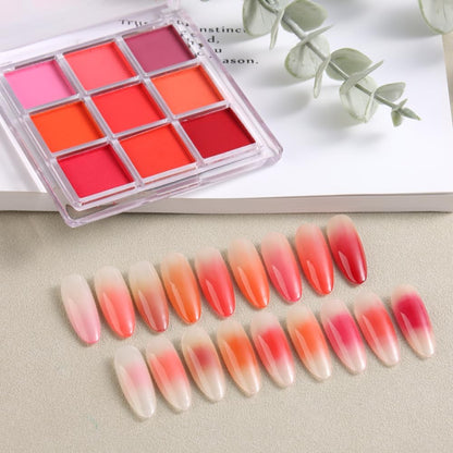 9 Colors Solid Neon Phosphor Ombre Nail Powder Set, Fluorescent Pigment Powder Glitter Pink Red Rubbing Dust with Nail Ombre Brush for Gradient Nail Art Manicure DIY Accessories…