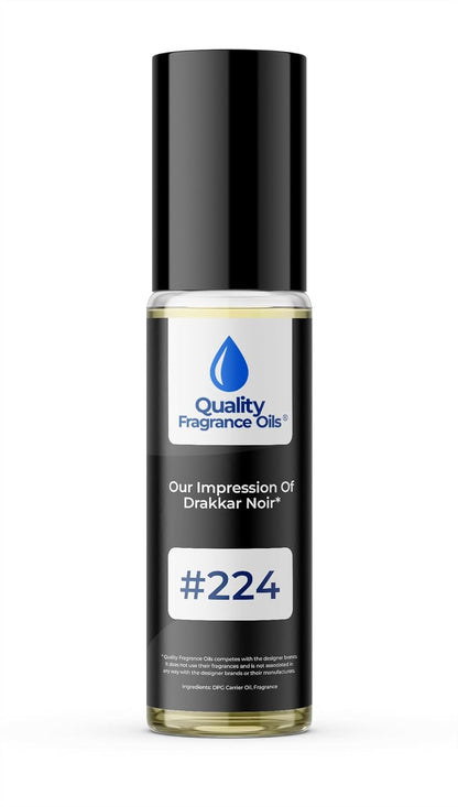 Quality Fragrance Oils' Drakkar Noir Impression #224 | Long-Lasting Perfume Oil, Alcohol-Free, Strong Scent, 10ml Roll-On | Affordable Alternative to Designer Fragrances
