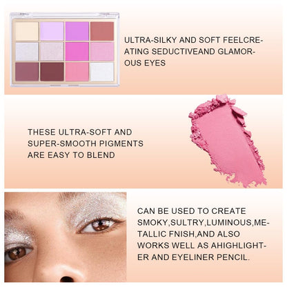 Silver Purple Mauve Eyeshadow Palette,Natural Neutral Warm Cream Light Colors Eyeshadow Palette,Eye Shadow Palette Long Lasting Naturing-Looking Make Up Pallets for Women,Vegan