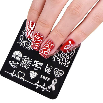 Rainbow nail art stamping plates