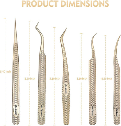 Ms.Queen Lash Tweezers for Eyelash Extension-Professional Lashing Tweezers for Mega Volume Mink Eyelashes Extensions Applying
