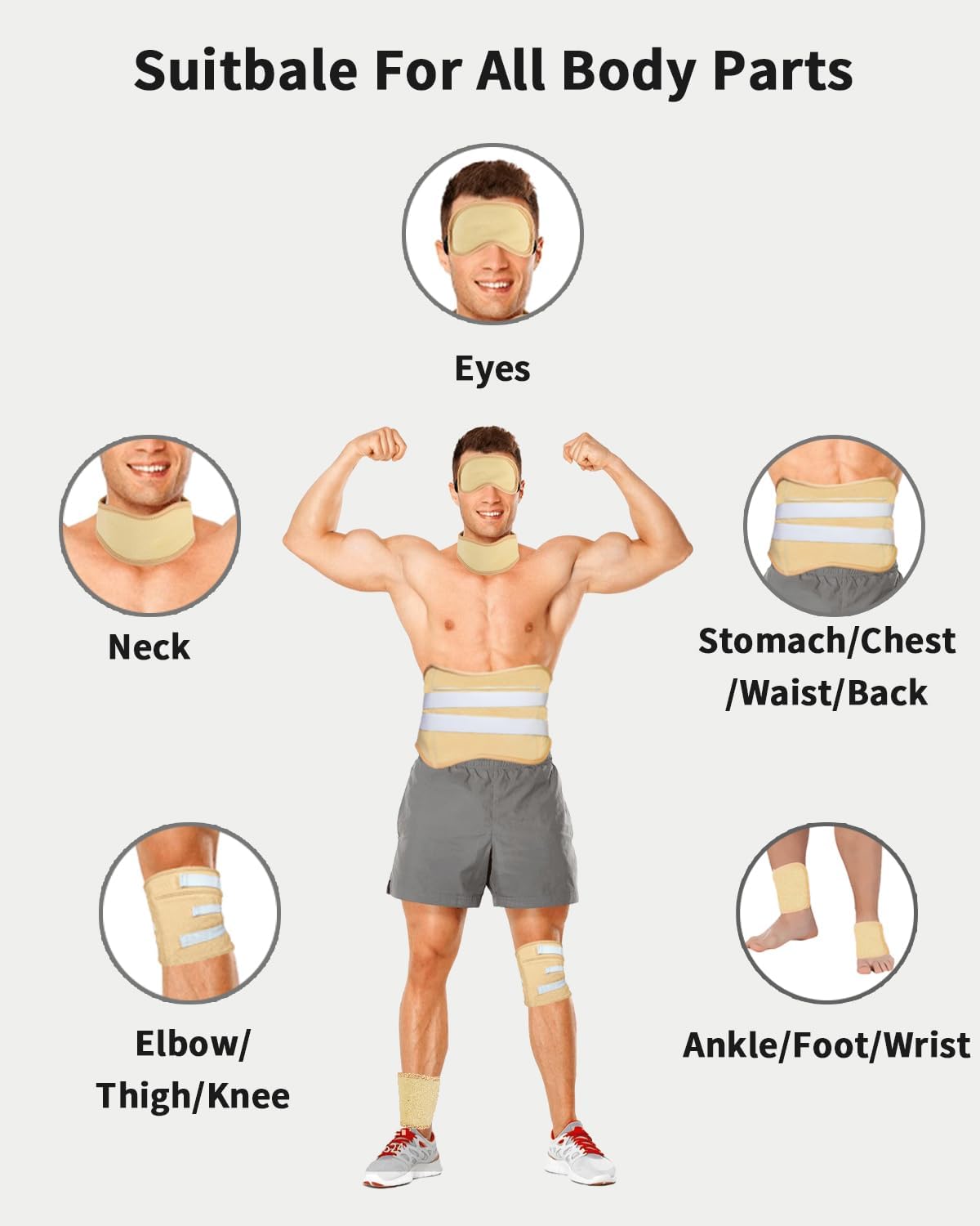 10 Pcs Castor Oil Pack Wrap, Plus Size Castor Oil Pack for Men Women, XL Reusable Castor Oil Wrap Kit for Eyes Neck Stomach Waist Knees Legs Feet, Flannel Cotton, Anti Oil Leak, Machine Washable