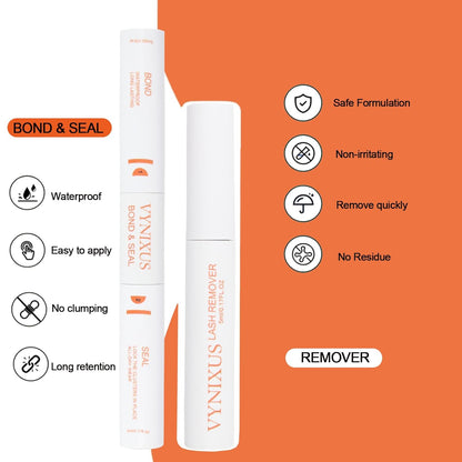 Lash Bond and Seal Waterproof 3-IN-1 Lash Remover for Lash Extensions Lash Glue for Eyelash Clusters DIY Eyelash Extension Remover Lash Cluster Glue Kit Eyelash Remover 15ml (Black)