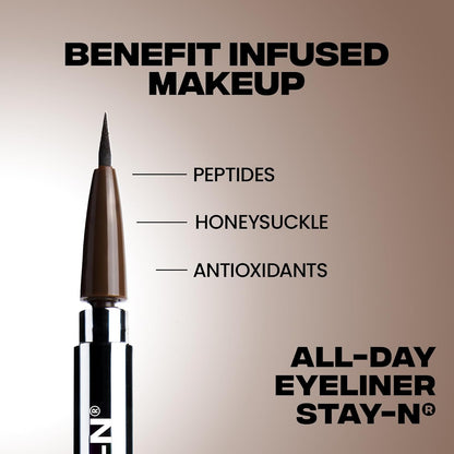 Sacheu Liquid Eyeliner STAY-N Long Wear Waterproof Eyeliner Pen with Ultra-Precise 360° Flexible Tip — Smudge-Proof Vegan & Cruelty-Free Eye Makeup, Eye’m Sharp