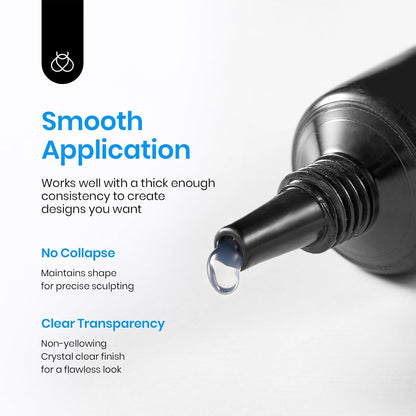 Beetles Sculpting Gel 3D Gel for Nail Art - 6 Colors No Wipe Nail Polish Rhinestone Nail Art Glue for Drawing Molding Sculpture Jewelry Decoration Manicure DIY Design