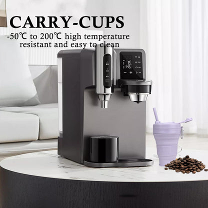 Silicone Coffee Cup with Straw lid Collapsible Cups for Traveling 20oz Lightweight Folding Water Mug for Picnic Hicking Camping Climbing