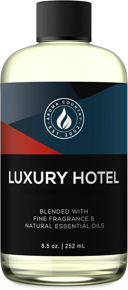Aroma Country Luxury Hotel Diffuser Oil - Luxury Hotel Scent for Diffuser & Air Fresheners - Essential Oil Diffuser Refill, Home Fragrance Collection with Gardenia & Amber (8.5 Fl. Oz)