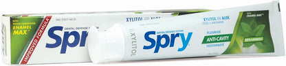 Spry Xylitol Toothpaste with Fluoride, Natural Spearmint, Anti-Cavity, 5 oz (3 Pack)