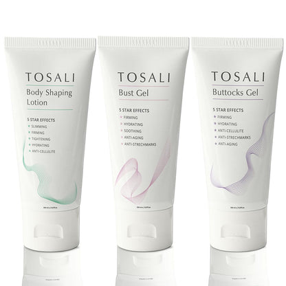 Skin Firming & Skincare Set – Buttocks Gel, Breast Firming Cream & Body Lotion – Anti-Aging, Hydrating, Stretch Marks & Cellulite Care with Caffeine & Aloe Vera