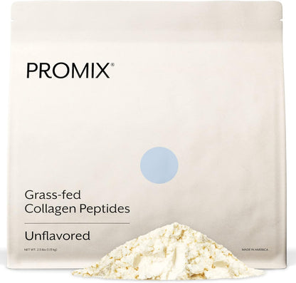 ProMix Nutrition Collagen Peptides, Unflavored - Hydrolyzed Collagen Protein Promotes Healthy Skin, Bones, Joints & Recovery Support - Add to Shakes, Smoothies, Beverages - 2.5 Pound