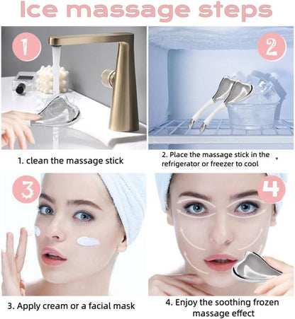 Ice Globes for Face & Eyes, Unbreakable Stainless Steel Cryo Massagers for Skincare Routines, Multifunctional Cold Roller Cooling Globes for Puffiness, Sagging Skin, and Facial Relaxation