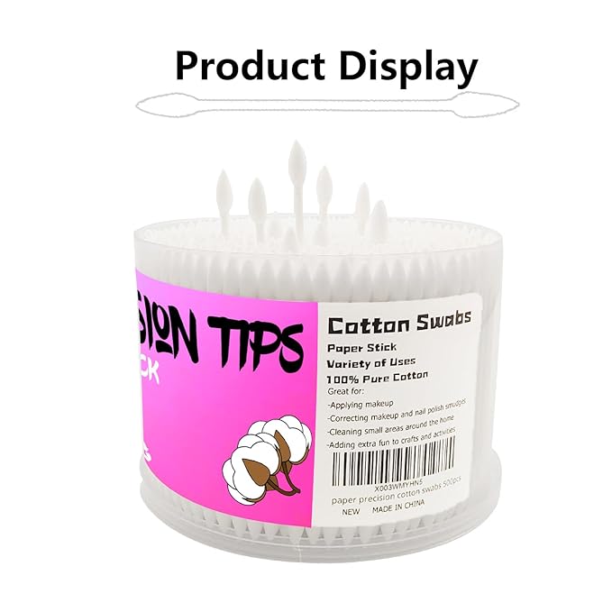 Pointed tip cotton swabs,500 count