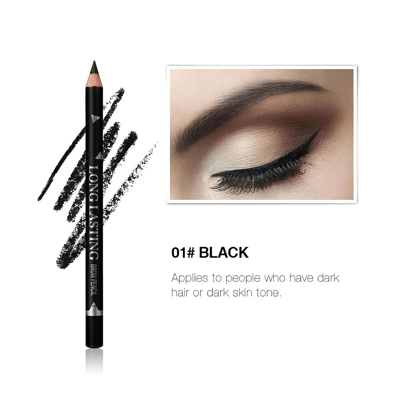 12 Pcs Black Eyebrow Pencil Eyeliner Set, Waterproof Eye Brow Pencil, Easy to Color, Long Lasting Eye Liner Gel Pen, Women Professional Eye-Makeup Pencil