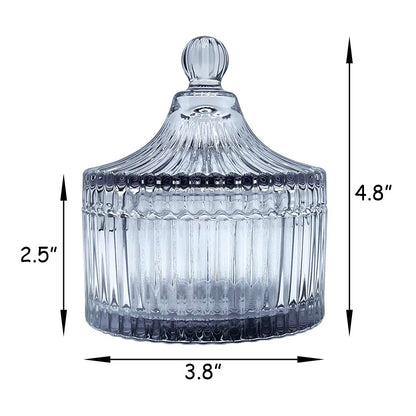 Ultra Soft Powder Puff and Container 3.3" High Density Velvet Dusting Washable Reusable Powder Puff,Body Powder Puff and Glass Jar Holder Loose Powder Box with Puff for Face Makeup(Gray)