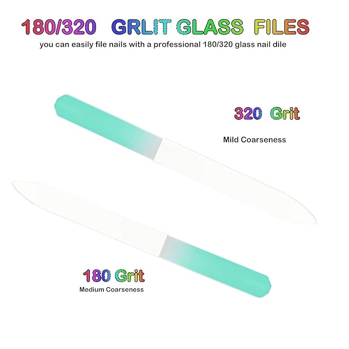 Glass nail file set, crystal