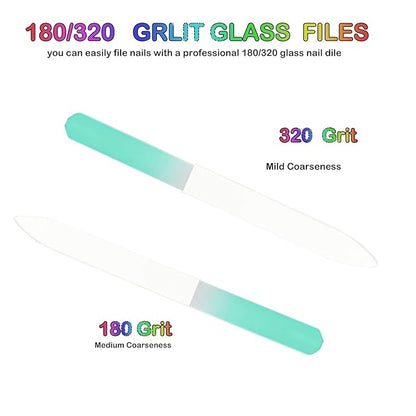 Glass nail file set, crystal