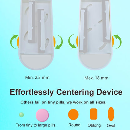 Pill Cutter for Cutting Multiple Pills, Adjustable 1/2 Pill Cutter Splitter for Large, Small and Tiny Pills, with Accurate Centering Device, Hidden but Easy Clean Blade