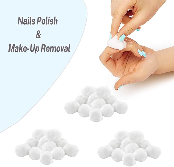 Cotton balls for facial treatments,