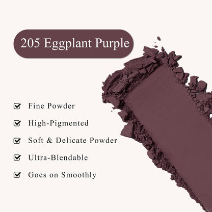Single Eggplant Purple Eyeshadow, Pressed Powder Matte Eye-Shadow Palette Make-up, Blendable Long Lasting High Pigment Purple Eye-Makeup Halloween Paint & Face Body Paint