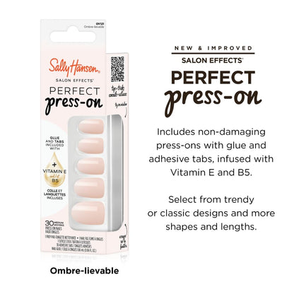 Sally Hansen Instant Cuticle Remover and Salon Effects Ombre-Lievable Press On Nails Kit, Nail Treatment and Manicure Set