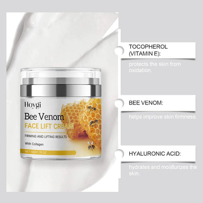 Bee Venom Cream, Bee Venom Face Lift Cream with Airless Pump - Wrinkle Removal & Firming, Moisturizing, Lifting & Recovery - for All Skin Types - 1.76 Oz