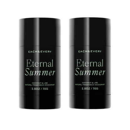 Each & Every Aluminum Free Deodorant for Men & Women, Coconut & Lime - All Natural Deodorant for Sensitive Skin, EWG Verified - Clean, Baking Soda-Free, Plant-Based Fragrance - 2.5oz, 2 Pack
