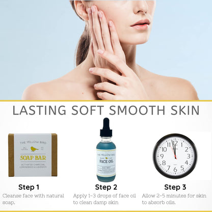 Yellow Bird Balancing Blue Tansy Face Oil 2 oz / 59 ml – Skin Glowing Serum. Collagen Support. Promotes Clear Skin Naturally. Wrinkle, Blemish & Pore Minimizer. Natural, Vegan Facial Moisturizer.