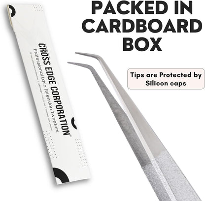 Isolation Tweezer Eyelash Extension Curved Degree Tweezers for Isolation – 14cm Japanese Stainless Steel, Best for Individual Isolation & Classic Lashes Eyelash Twisers (Silver Pantone)