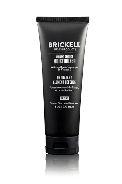 Brickell Men's Element Defense SPF45 Moisturizer for Men, Natural & Organic, Zinc Oxide Mineral Sunscreen, Hydrates and Protects Skin Against UVA/UVB Rays, 8 Ounce, Unscented