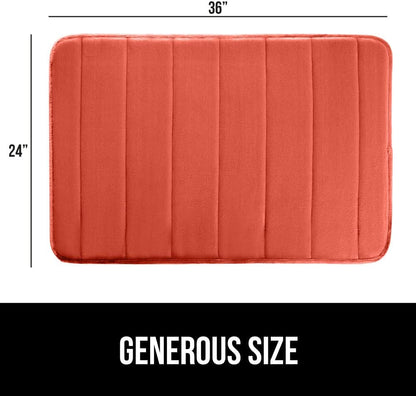 GORILLA GRIP Memory Foam Bath Mat, Soft Absorbent US Designed Bathroom Rug, Gripping Dots Machine Washable Bathmat, Cushioned Floor Mats, Shower Sink Rugs Room Décor Accessories, 36x24 Coral