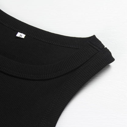 GEMBERA Womens Sleeveless Racerback High Neck Casual Basic Cotton Ribbed Fitted Tank Top