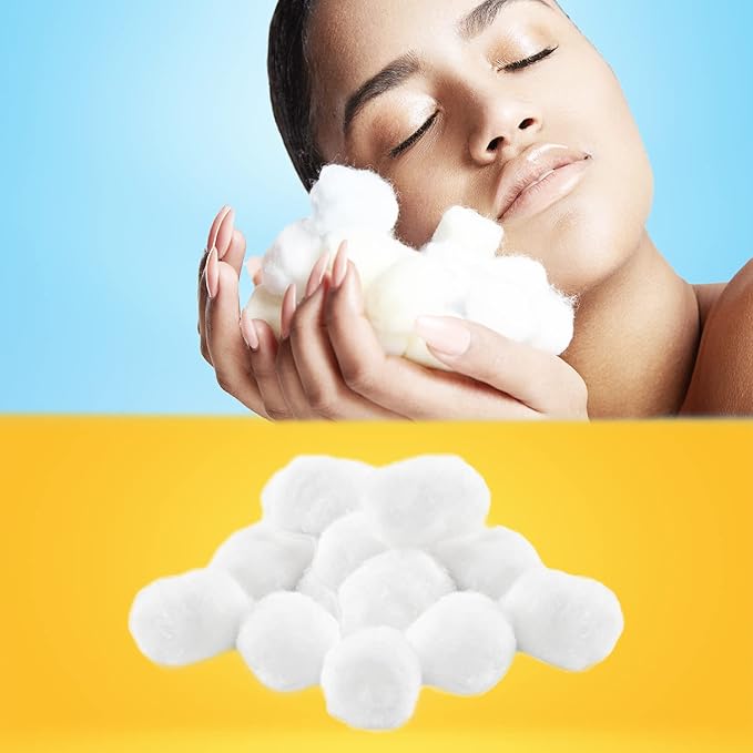 Cotton balls for facial treatments,