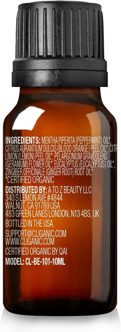 Cliganic Power Up Essential Oil Blend - Natural Aromatherapy Oil for Diffuser Steam Distilled | Non-GMO Verified