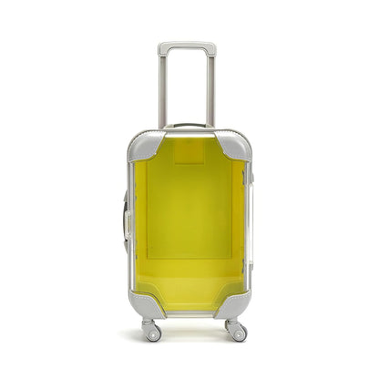 False Eyelash Storage Box, Portable Travel Organizer Mini Luggage False Eyelash Tray Makeup Tool (YELLOW)