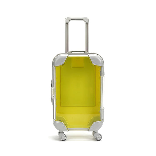 False Eyelash Storage Box, Portable Travel Organizer Mini Luggage False Eyelash Tray Makeup Tool (YELLOW)