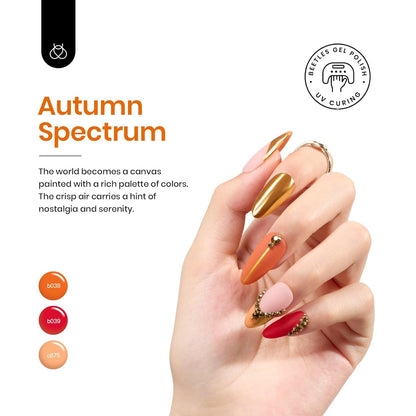 Beetles Fall Gel Polish Set, 20 Colors Orange Yellow Burgundy Red Glitter Green Shades Gel Nail Polish with Base Matte & Glossy Top Coat Soak off Manicure Gifts for Women
